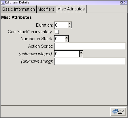 Miscellaneous Item Attributes