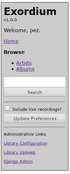Administrative Sidebar