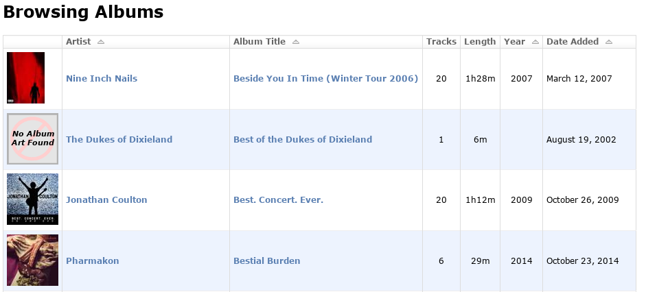 Browsing Albums