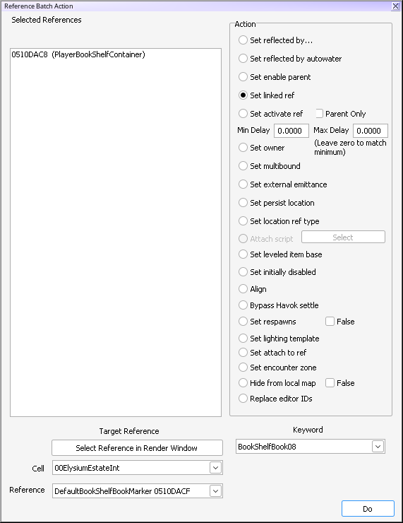 An alternate way to link references in Creation Kit without using the usual dialog